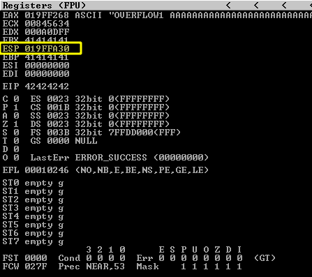 Immunity Debugger Console